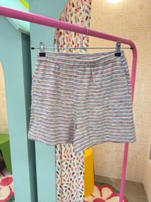 Short gestreept - Azzurro
