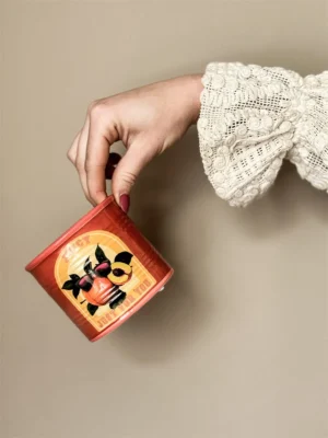Aardewerk bloempot perzik 9,7x9,7x9,6cm