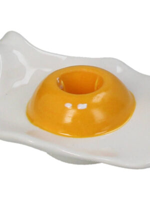 Kandelaar egg stoneware white